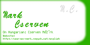 mark cserven business card